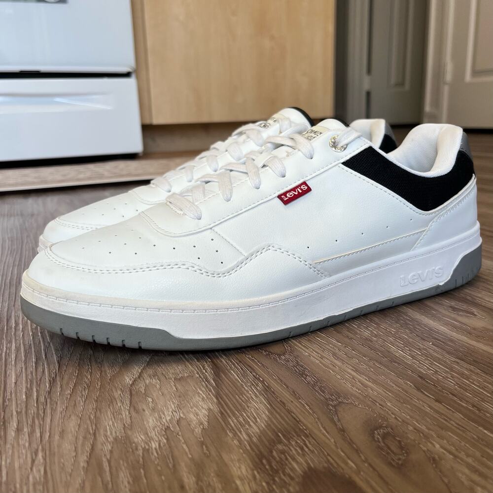 Levi's Drive Lo Men's Size 13 Sneaker Low-Top Red Tab White/Gray/Black Shoes